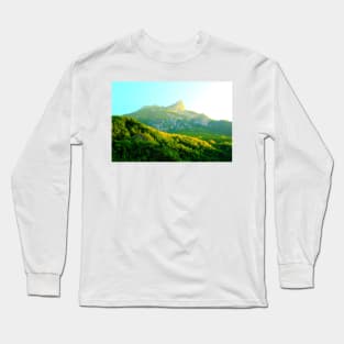 Sibillini mountains with a crest resembling a side face Long Sleeve T-Shirt